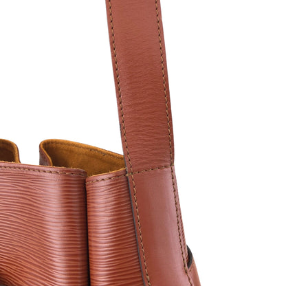 LOUIS VUITTON Epi Drawstring Shoulder bag Brown Vintage 7sxwmb