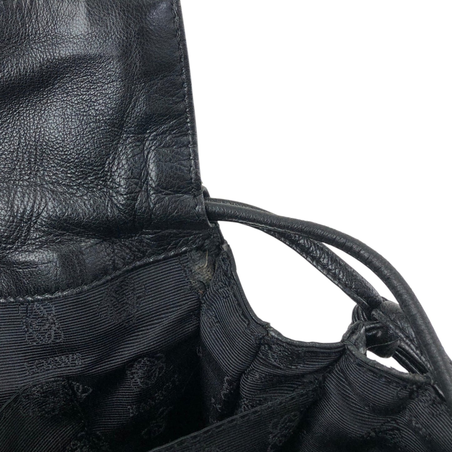 LOEWE Anagram Flamenco Drawstring Shoulder bag Black Vintage ak5uss