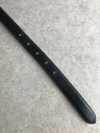 CELINE Horse Carriage Belt Black Vintage 5x3rxn
