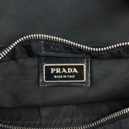 PRADA Tessuto Triangle Logo Shoulder bag Black Vintage mdycd2