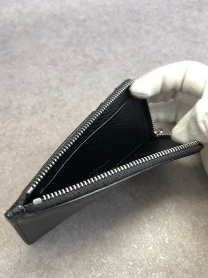 PRADA Logo Embossed Coin Purse Black Vintage sd5ziu