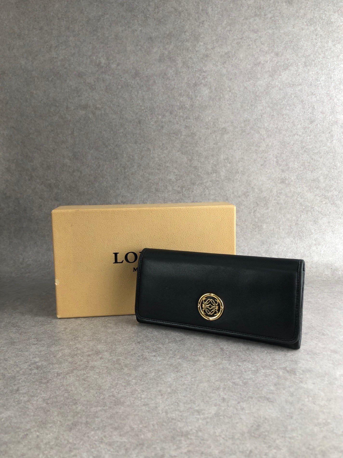 LOEWE Anagram Long Wallet Black Vintage e5x6uj