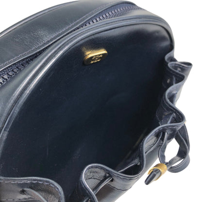 CELINE Logo Tassel Shoulder bag Navy Vintage fcpzrv