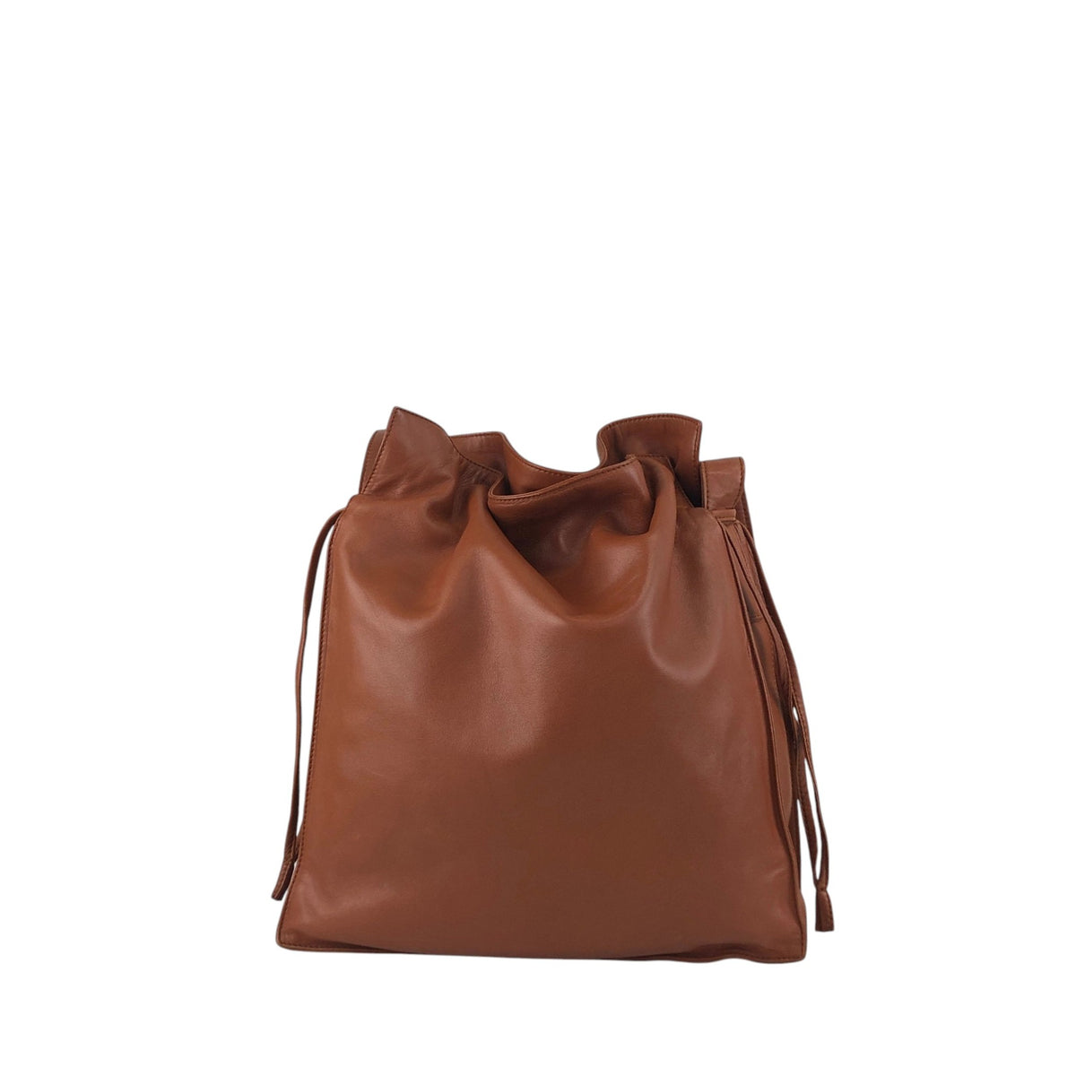 LOEWE Anagram Drawstring Shoulder bag Brown Vintage pyzej6