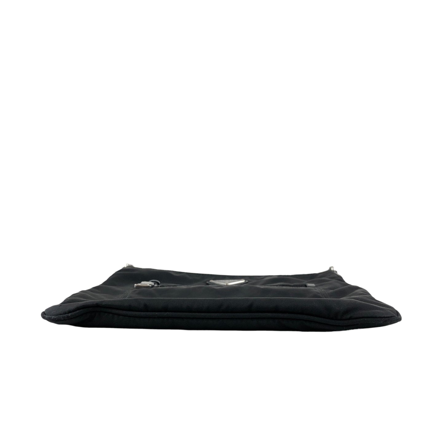 PRADA Tessuto Triangle Logo Shoulder bag Black Vintage b7upke