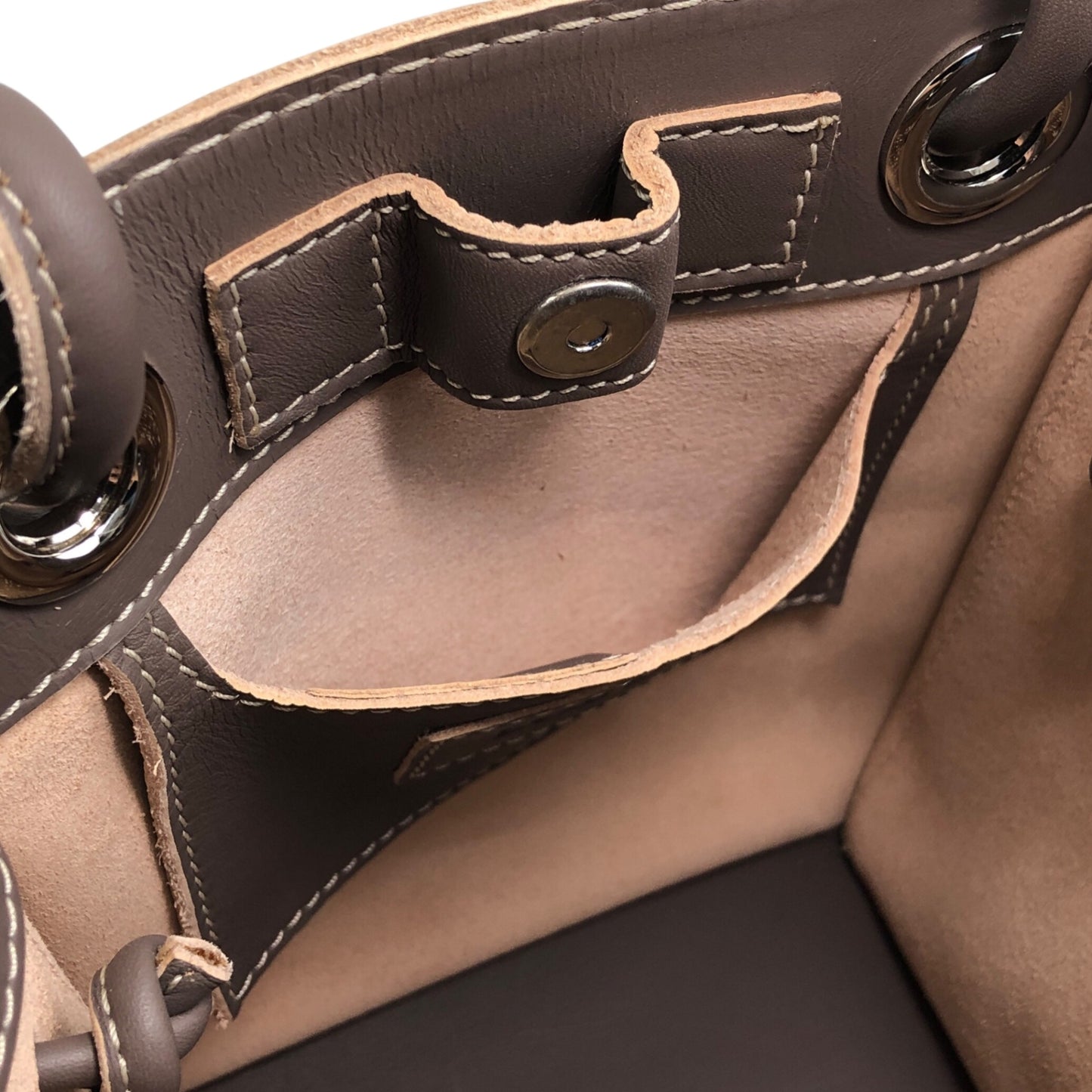 LOEWE Anagram Handbag Totebag Brown Vintage cgduag