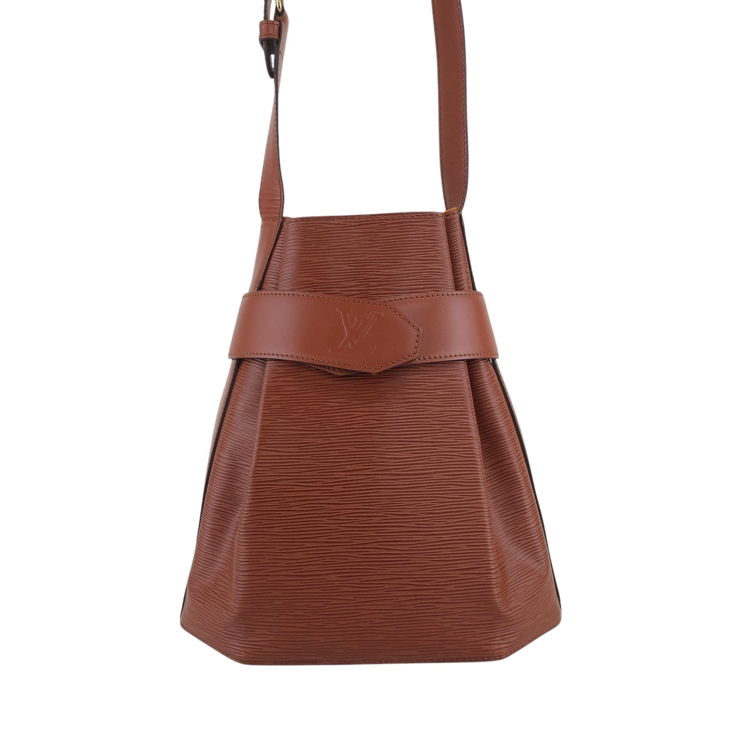 LOUIS VUITTON Epi Drawstring Shoulder bag Brown Vintage ij3uzs