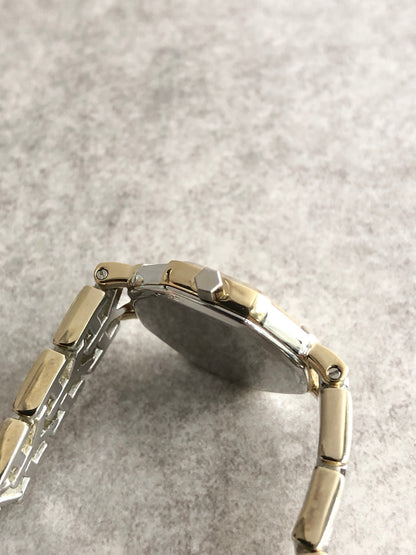 Yves Saint Laurent YSL Logo Quartz Watch Silver×Gold 2200-241762 Vintage r5aupi