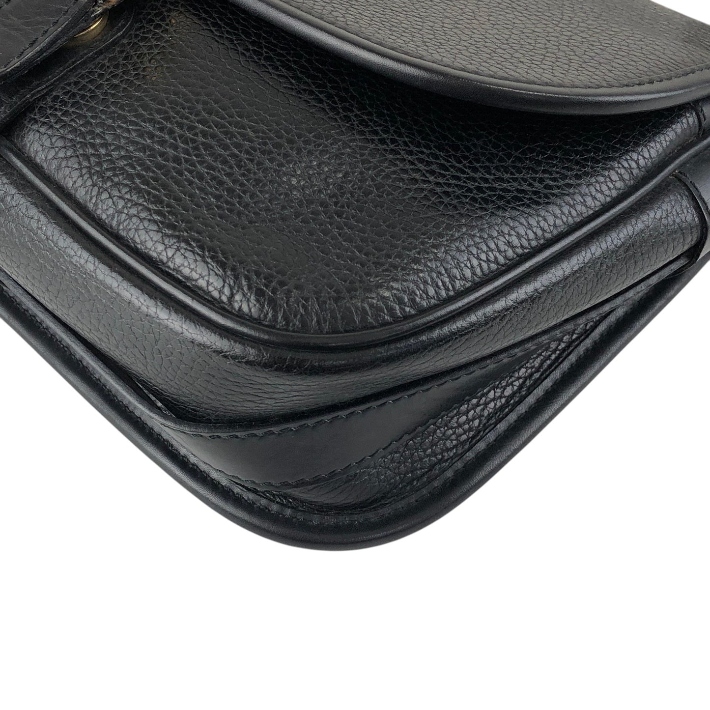 CELINE Blason Front Buckle Shoulder bag Black Vintage 4n3ttr