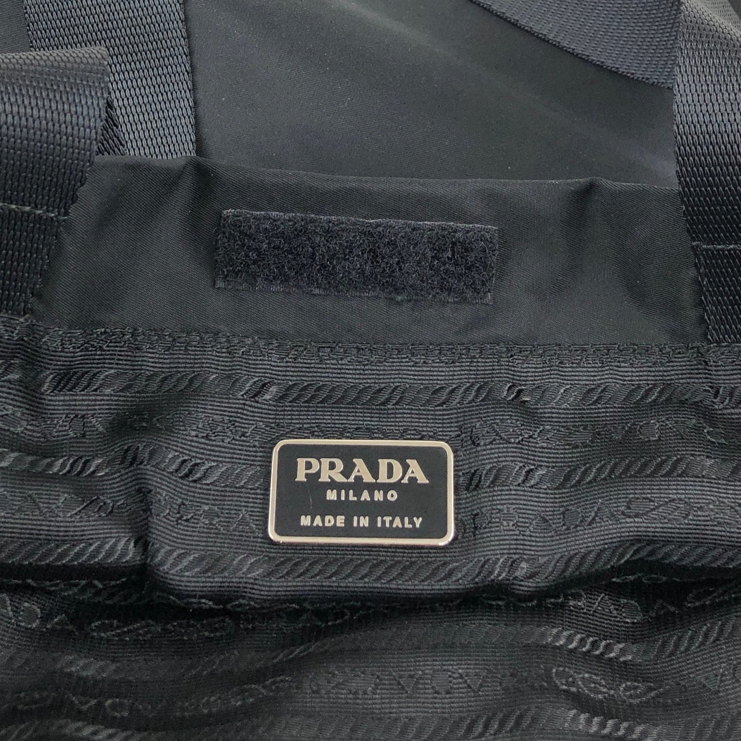PRADA Tessuto Triangle Logo Totebag Black Vintage fzec6b