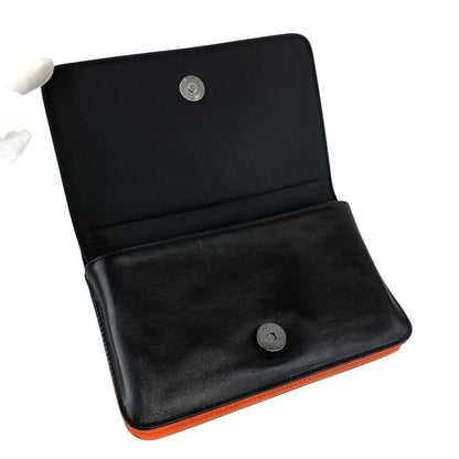 GIVENCHY Logo Shoulder bag Black×Orange Vintage ahpuhk