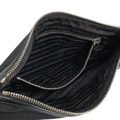 PRADA Triangle Logo Chain Shoulder bag Black Vintage 3m6ggr