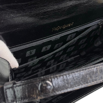 Yves Saint Laurent YSL Logo Shoulder bag Black Vintage 8mrrci