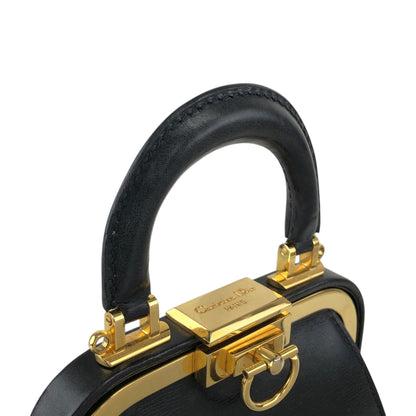 Christian Dior Metal Clasp Minibag Two-way Handbag Shoulder bag Black Vintage hrxzwn