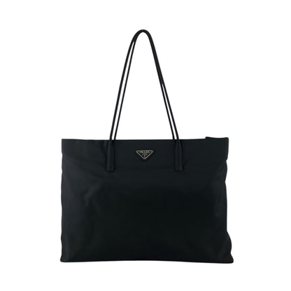 PRADA Tessuto Triangle Logo Totebag Black Vintage mi5jiw