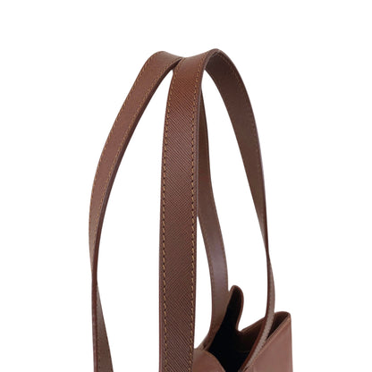 BURBERRY Flap Handbag Brown Vintage 3ex85e