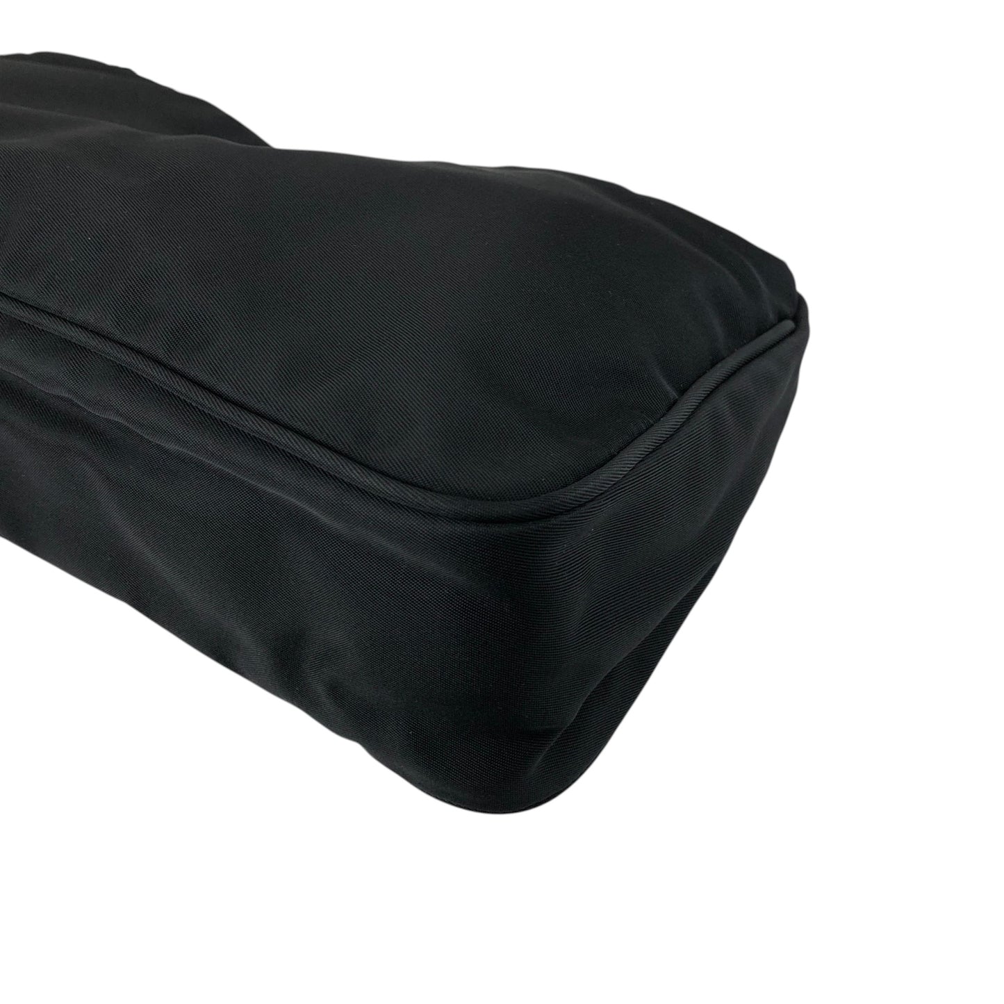 PRADA Tessuto Triangle Logo Shoulder bag Black Vintage 3nedhc