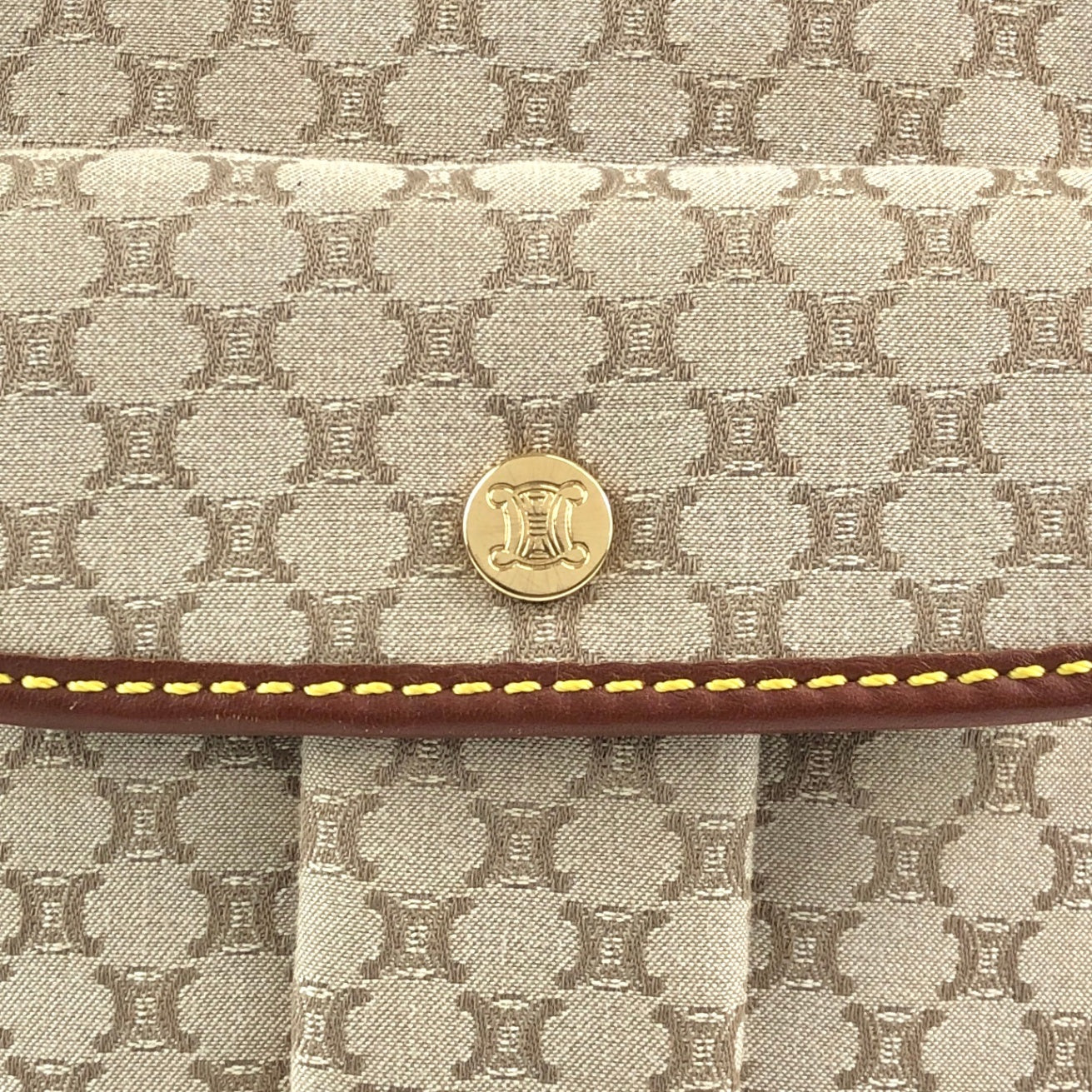 CELINE Blason Small Shoulder bag Beige Vintage yn4w5e