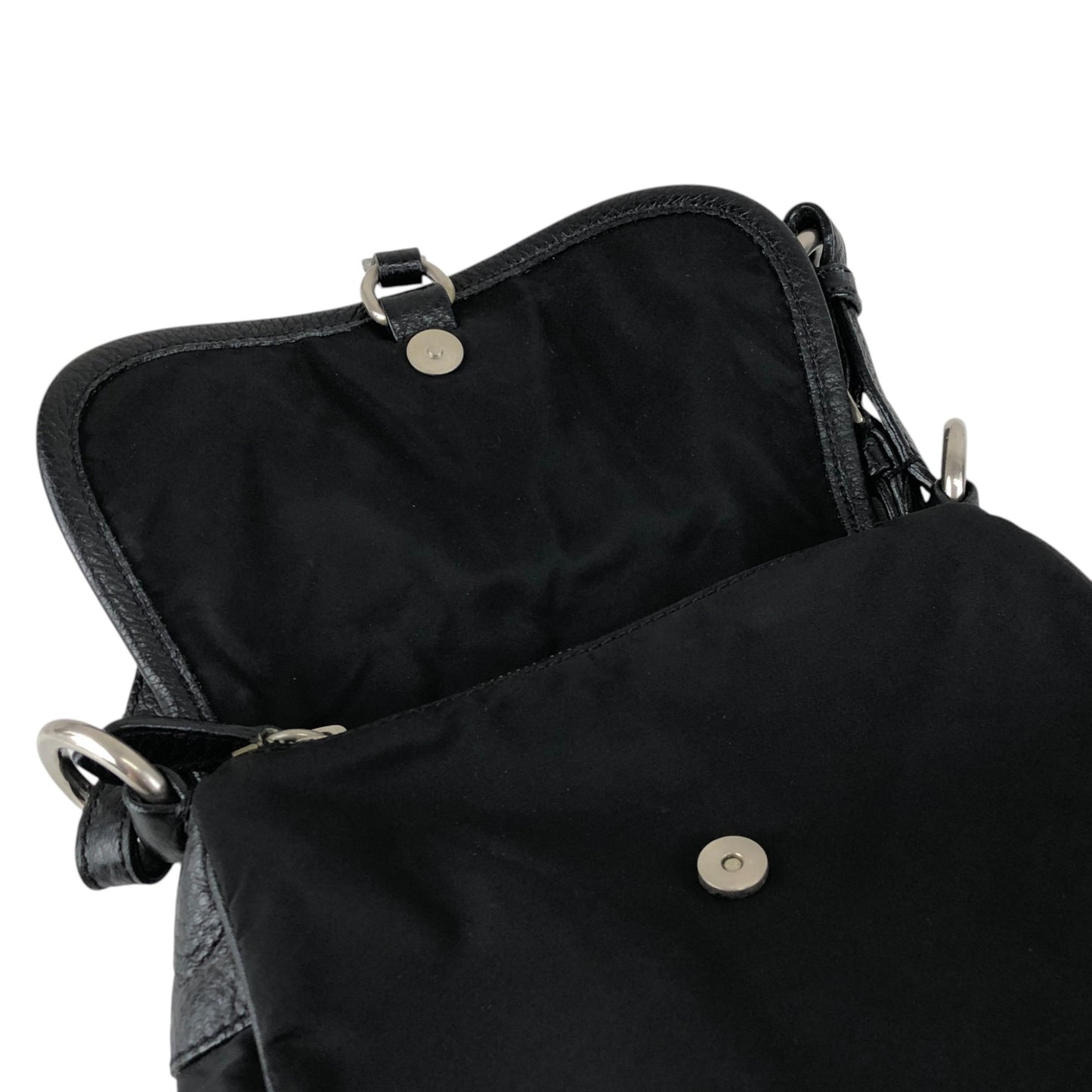 PRADA Triangle Logo Shoulder bag Hobobag Black Vintage ytkjet