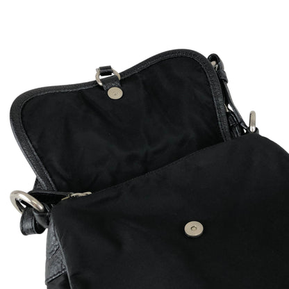 PRADA Triangle Logo Shoulder bag Hobobag Black Vintage ytkjet