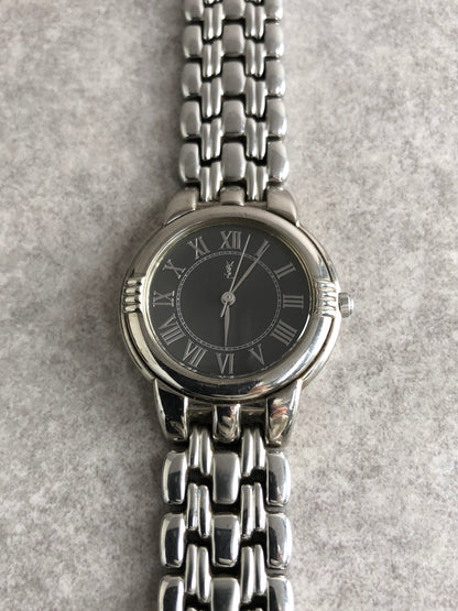Yves Saint Laurent YSL Logo Watch Silver 6031-G11866 Vintage 6wv8w4