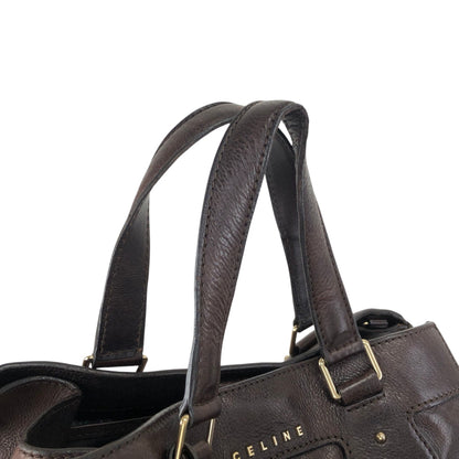 CELINE Horse Carriage Charm Handbag Brown Vintage tmv6c2