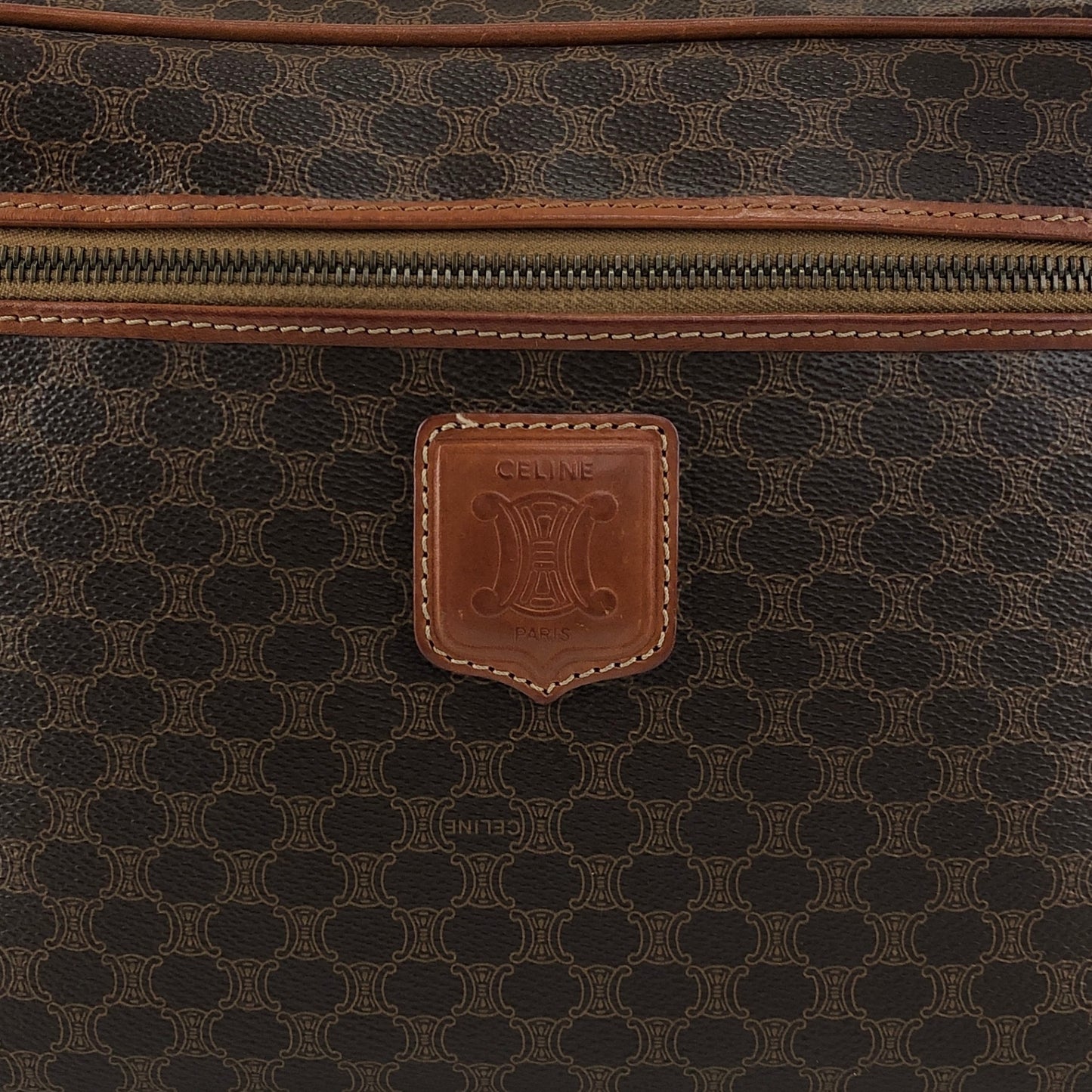 CELINE Macadam Blason Shoulder bag Brown Vintage jbdzhb