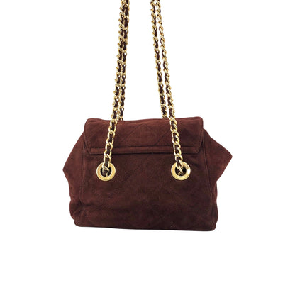 PRADA Triangle Logo Chain Shoulder bag Brown Vintage aprb7j