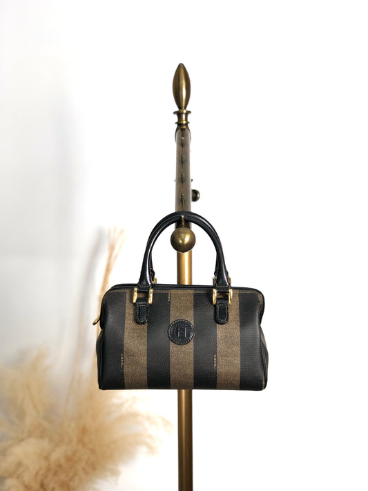 FENDI Pecan Two-way Small Boston bag Shoulder bag Black Vintage jy5pns