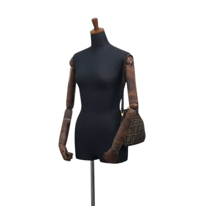 FENDI Zucca Metal Clasp Shoulder bag Brown Vintage kkfpvd