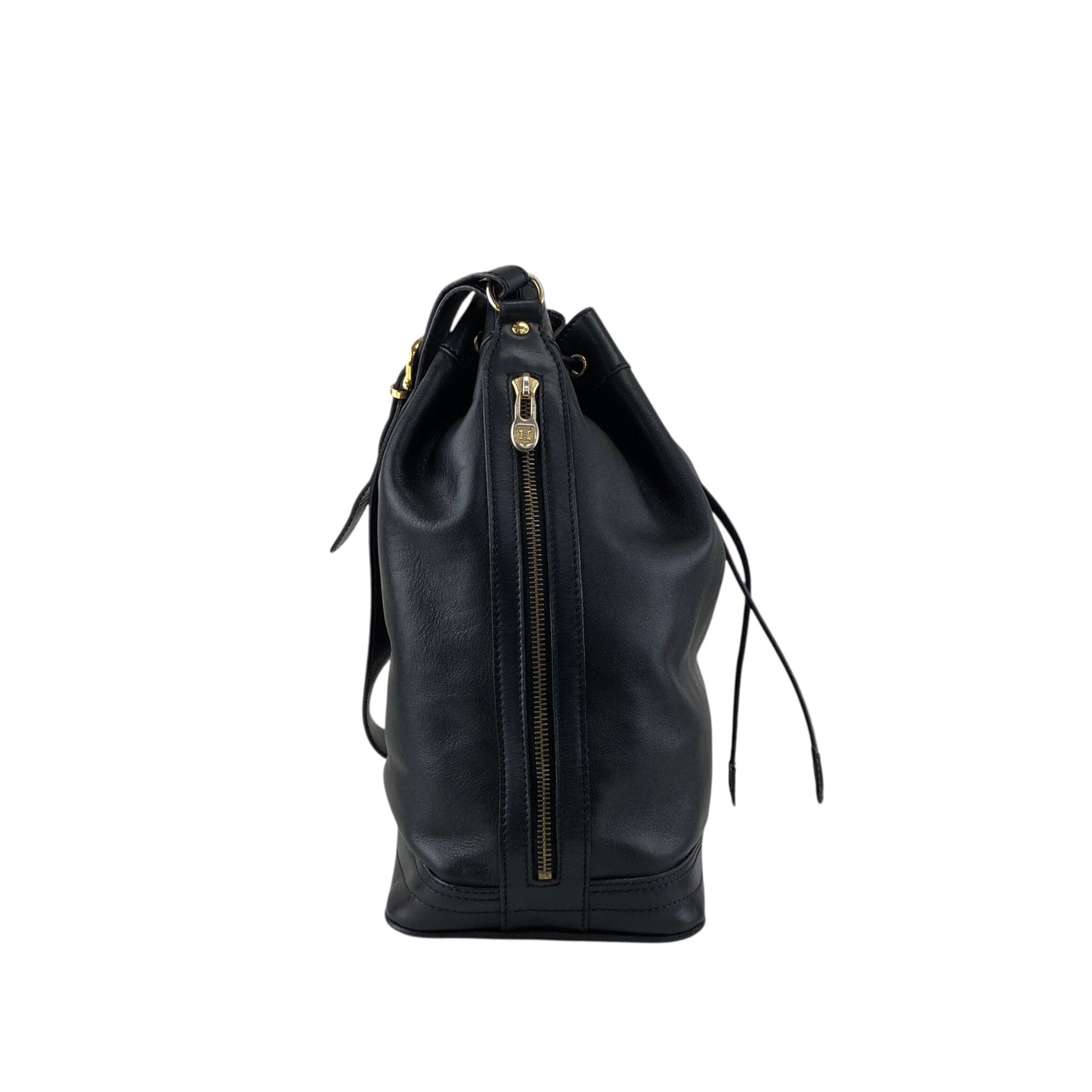 CELINE GancinivDrawstring Shoulder bag Black Vintage z78ygt