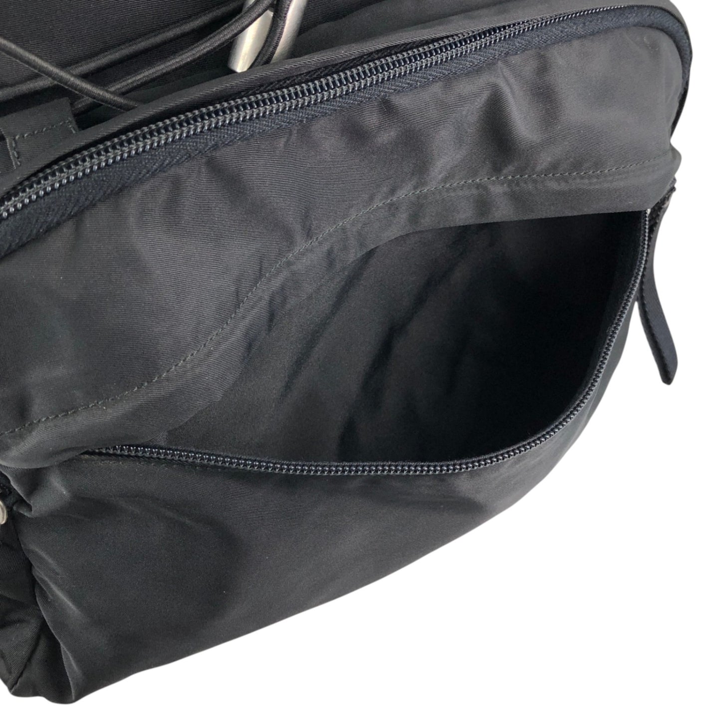 PRADA Tessuto Triangle Logo Backpack Black Vintage 8a5c5r