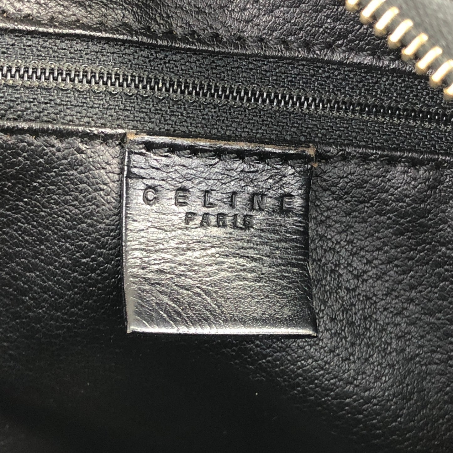 CELINE Macadam Blason Two-way Handbag Shoulder bag Black Vintage a45rtr
