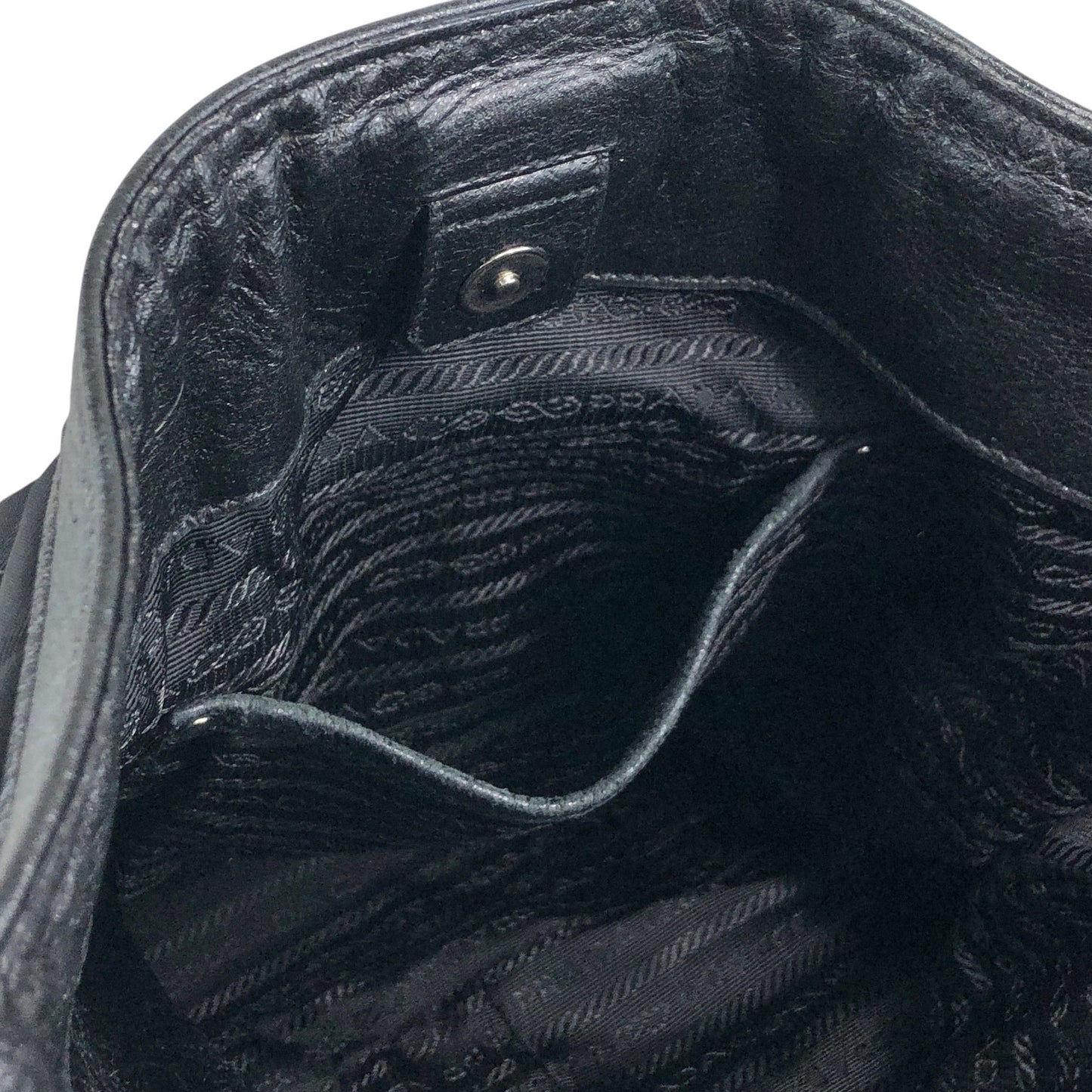 PRADA Logo Shoulder bag Totebag Black Vintage td4ahh