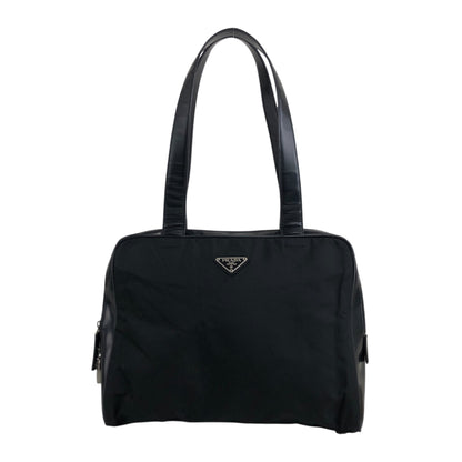 PRADA Triangle Logo Padlock Totebag Black Vintage 5g8nni