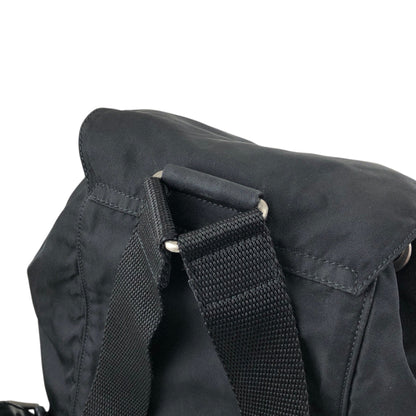 PRADA Tessuto Triangle Logo Front Pocket  Backpack Black Vintage nnyiv2