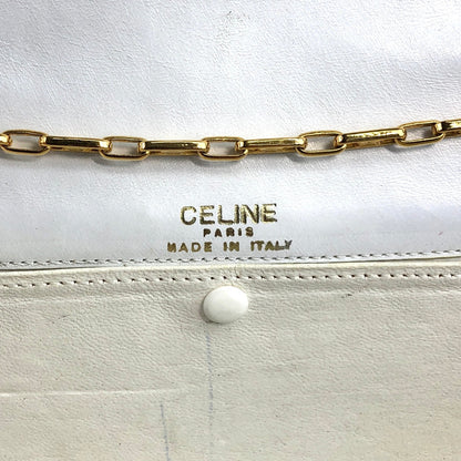 CELINE Blason Chain Shoulder bag White Vintage hm62kf