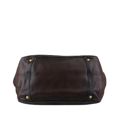 PRADA Logo Two-way Handbag Shoulder bag Brown Vintage ujn2cg