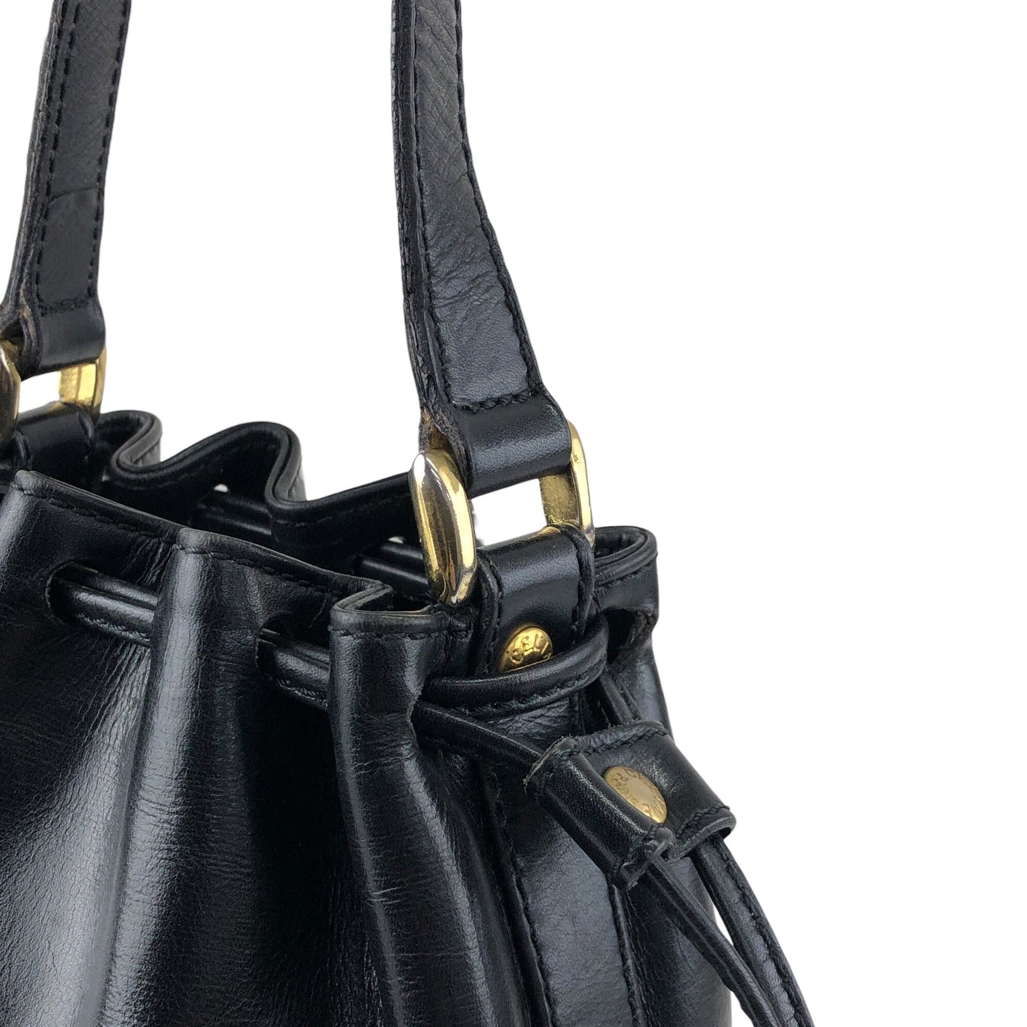 CELINE Drawstring Shoulder bag Black Vintage bp8mps