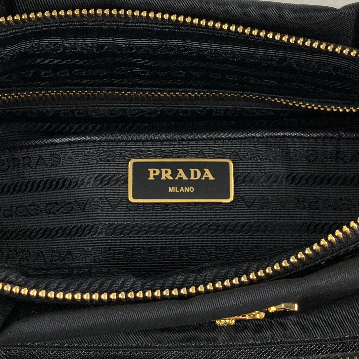 PRADA Logo Two-way Small Boston bag Shoulder bag Black Vintage 453265