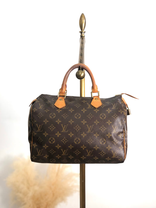 LOUIS VUITTON Monogram Speedy30 Small Boston bag Handbag Brown M41526 Vintage cdk84f