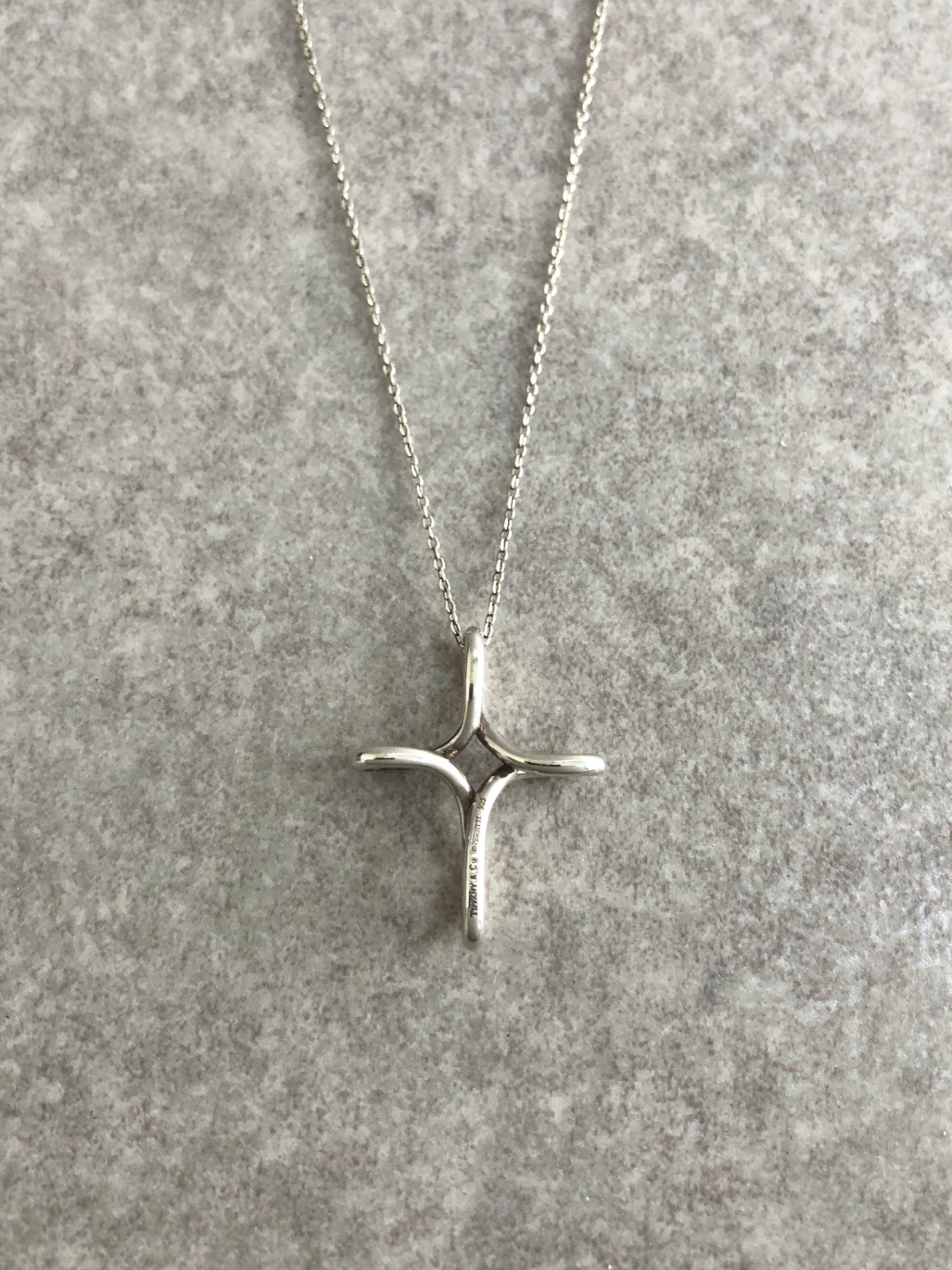 Tiffany & Co. Cross SILVER925 Necklace Silver Vintage wy5yh7