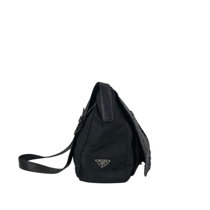 PRADA Triangle Logo Shoulder bag Black Vintage g37esw
