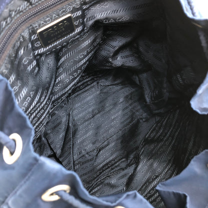 PRADA Triangle Logo Double Pocket Backpack Navy Vintage 7x3s5r