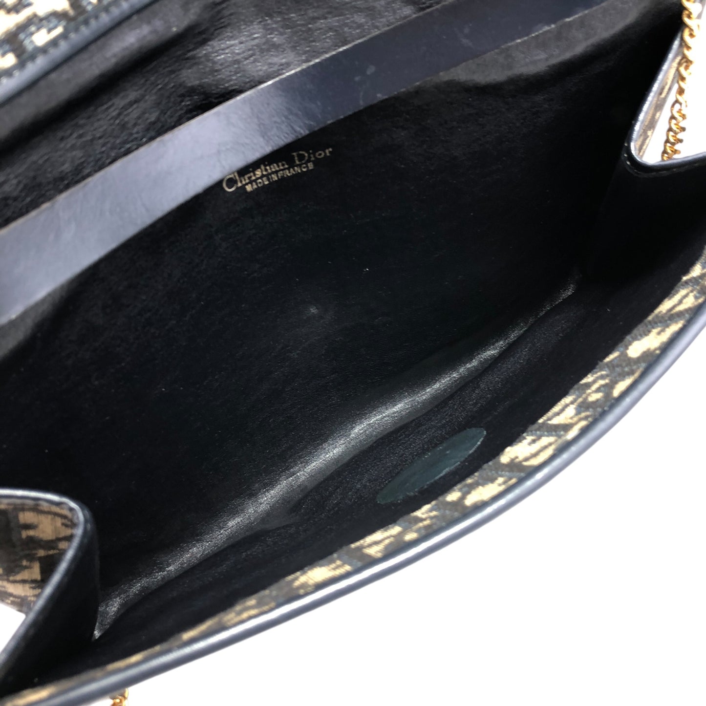 Christian Dior Trotter 鏈條單肩包 海軍藍 復古 gex65u