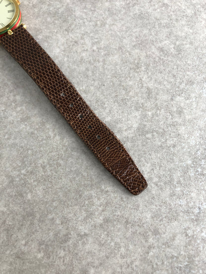GUCCI Sherry Line Quartz Watch Brown×Gold Vintage vng8gz