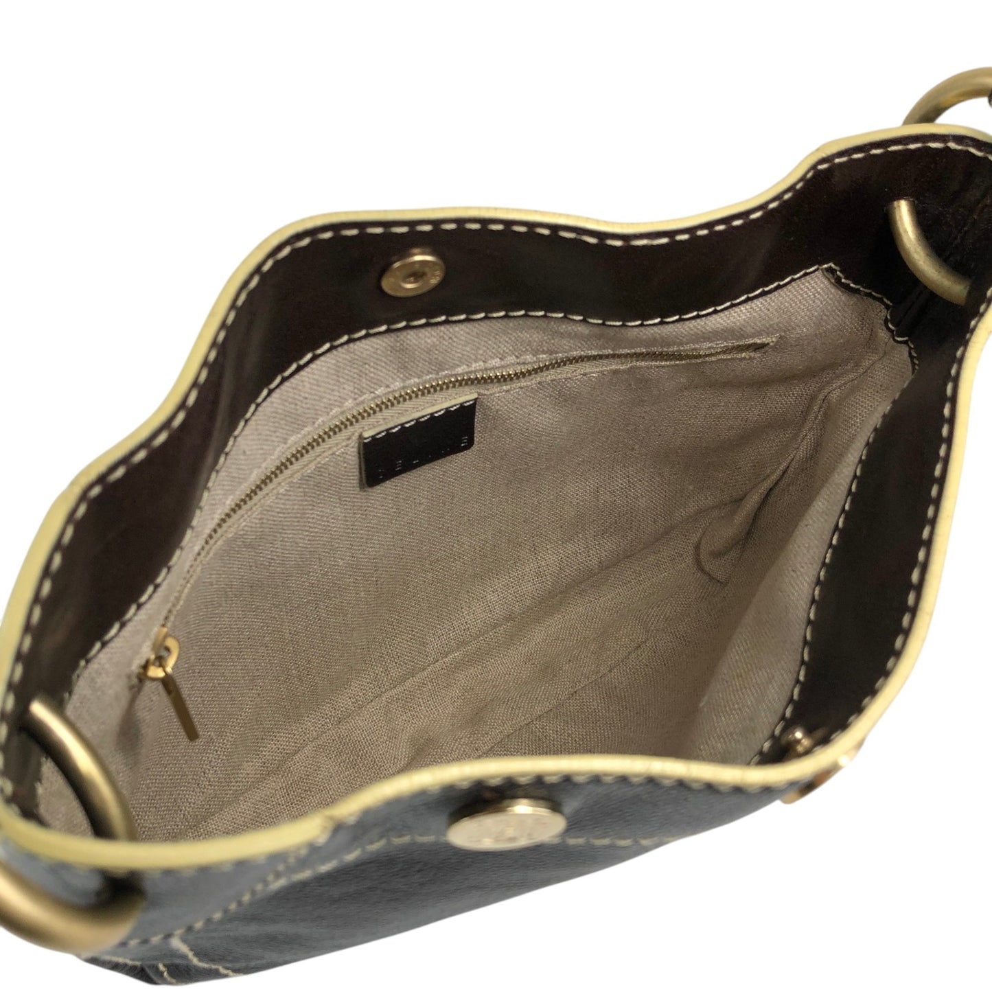 CELINE Blason Shoulder bag Hobobag Brown Vintage 4ykatc