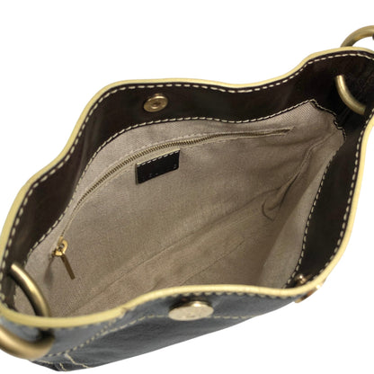 CELINE Blason Shoulder bag Hobobag Brown Vintage 4ykatc