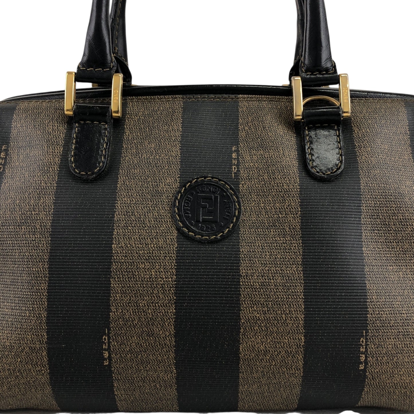 FENDI Pecan Two-way Small Boston bag Shoulder bag Brown×Black Vintage gyzceb