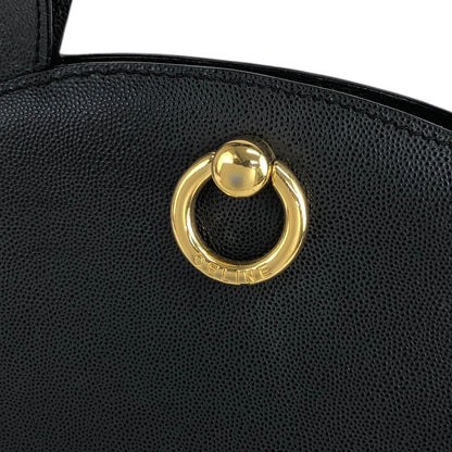 CELINE Gancini Handbag Black Vintage uzkh5c